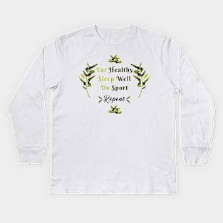 Eat healthy Kids Long Sleeve T-Shirt